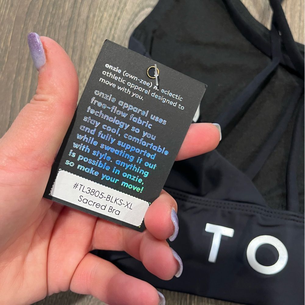 NWT Onzie x Tonal Sacred Strappy Sports Bra Black Size XL - Picture 4 of 5